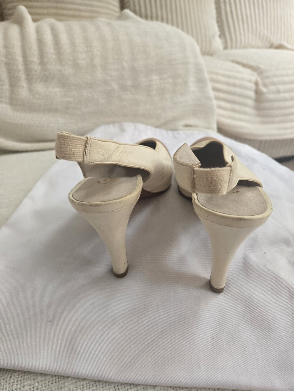 CHANEL Two-Tone Slingback Pumps in Cream & Brown - Picture 6 of 8
